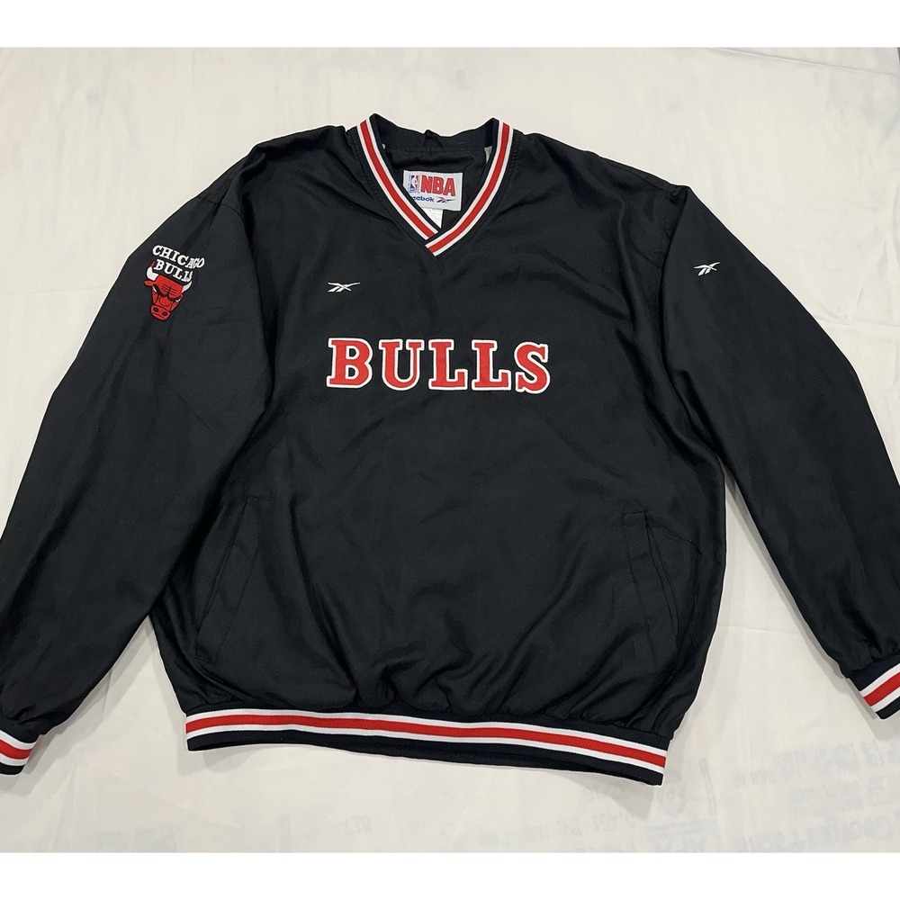 Vintage Chicago Bulls Reebok NBA Jacket Size Large Embroidered Logo Y2K READ